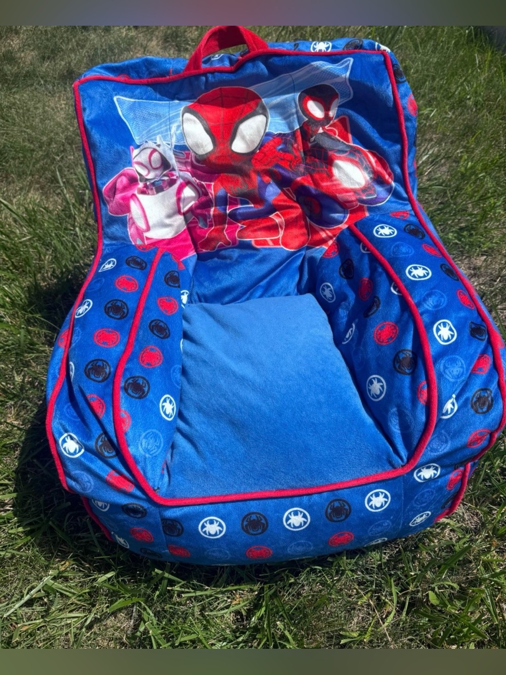 Marvel Spider-Man Blue and Red Kids Plush Chair